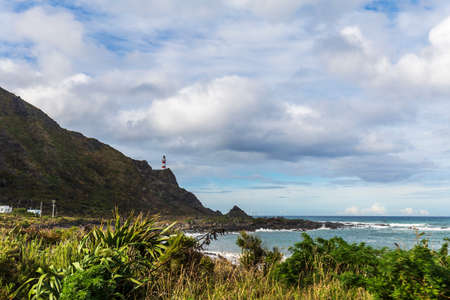 Road to the lighthouse in Ngawi/Cape Palliser New Zealandの写真素材