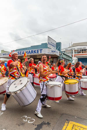Wellington, New Zealand - March 28, 2021: Pop-up dances moving through the city with live music at Cuba Dupa Festival 2021 in Wellington, New Zealandのeditorial素材