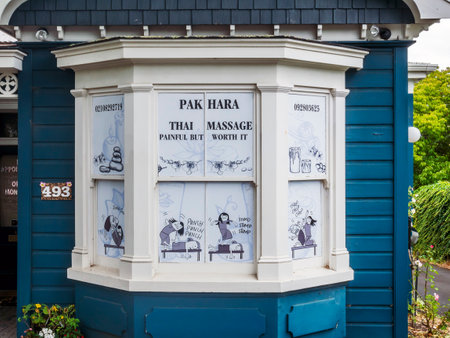 Auckland, New Zealand - January 08, 2020: Beautiful entrance of a house on Parnell in Auckland, New Zealandのeditorial素材