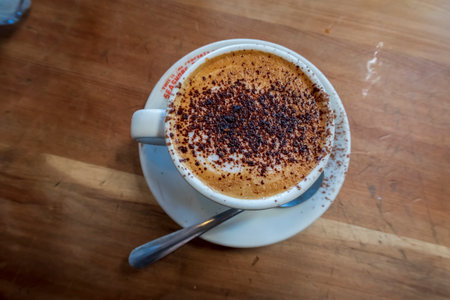 Wellington, New Zealand - January 16, 2022: A Coffee from Seashore Cabaret in Petone, New Zealand