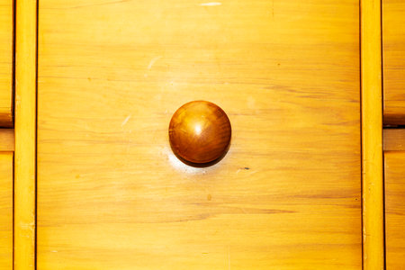knob of a wooden drawerの写真素材