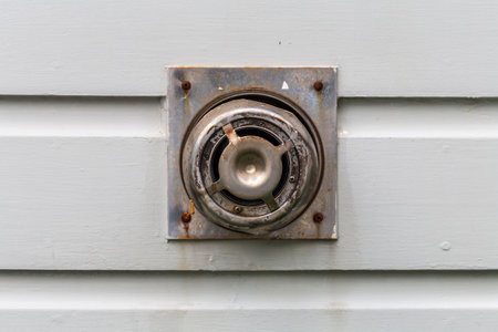 Air extraction unit on exterior wallの写真素材