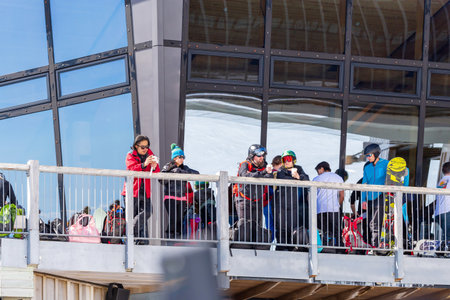 Manawatu-Whanganui, New Zealand - September 09, 2023: Visitors Enjoying Whakapapa Skifield at Mount...