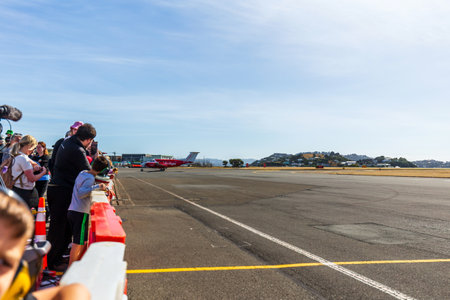 Wellington, New Zealand - March 10, 2024: Air Ambulance Plane Showcased at the Life Flight Open Day 2024のeditorial素材