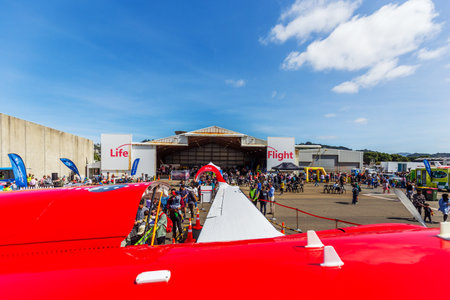 Wellington, New Zealand - March 31, 2024: Up Close and Personal, Life Flightâs Air Ambulance Planes Unveiled for Public Viewing at Open Day 2024のeditorial素材