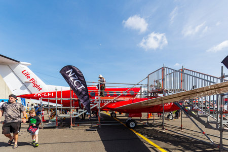 Wellington, New Zealand - March 31, 2024: Up Close and Personal, Life Flightâ€™s Air Ambulance...