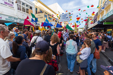 Wellington, New Zealand - March 24, 2024: People Enjoying the Vibrant Atmosphere of the Cuba Dupa Festival 2024のeditorial素材