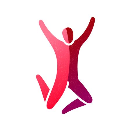Vector illustration of jumping peopleのイラスト素材