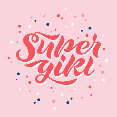 Vector illustration of Super Girl title for kids clothesのイラスト素材