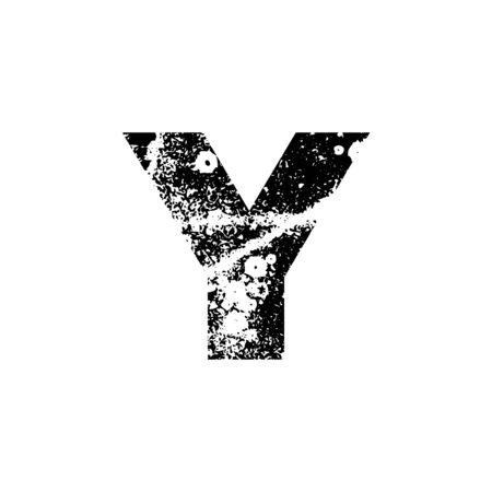 Painted letter Y. Abstract handmade sans serif typeface. Distress textured font. Ink splatter surface trace. Vector stock illustration EPS 10. Isolated on white.のイラスト素材