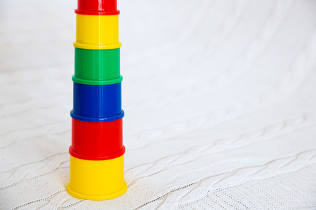 Colorful Baby Toys Backgroundの写真素材