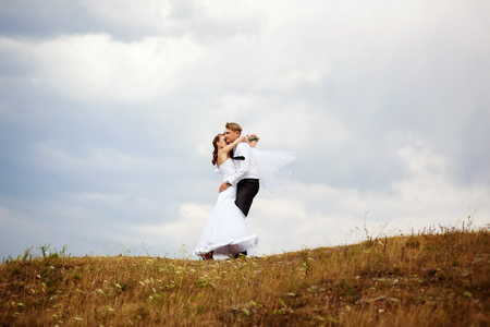 Wedding couple fashion photoshoot on the nature background.の写真素材
