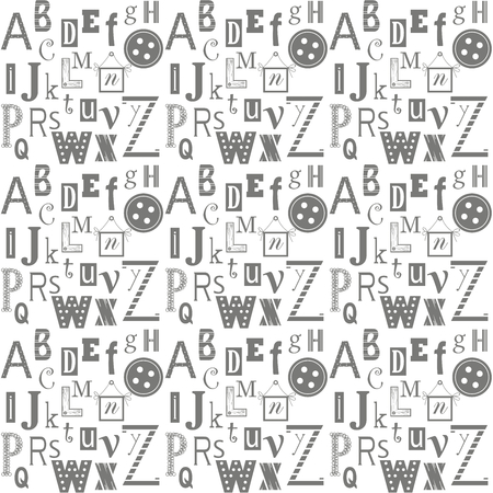 Background design.Alphabet letters background for anything You want.Black-and-white alphabet letters on the white background.のイラスト素材