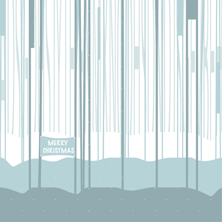 Cover design for the greeting card. Depicts trees in three rows and the inscription "Merry Christmas"のイラスト素材