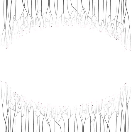 The background for the label. Depicts tree branches of grey color with red berries on a white background.のイラスト素材