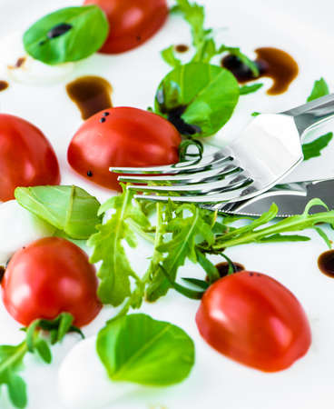 Caprese salad close-upの写真素材