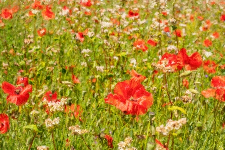 hand paited meadowの写真素材