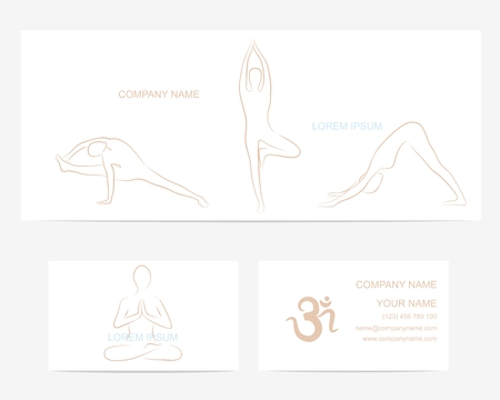 Business card design template for Yoga Studio.のイラスト素材