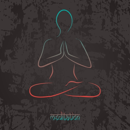 Illustration for meditation or yoga class.のイラスト素材
