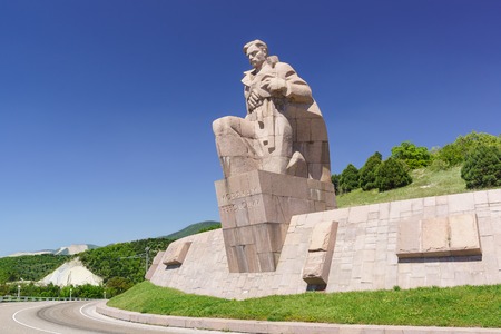 Novorossiysk, Krasnodar Krai, Russia - April 29.2017: Monument "to the Sailors of the revolution" at the turn of the route Novorossiysk-Tuapseのeditorial素材