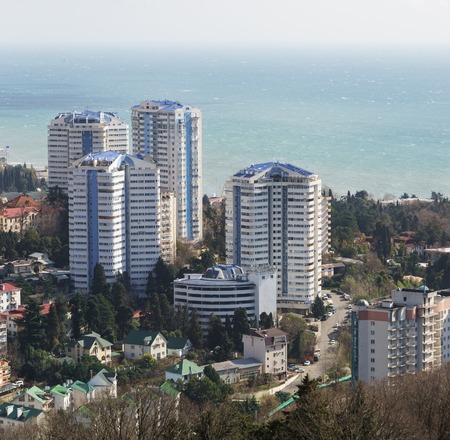 Russia, Krasnodar region, Sochi - March 09.2018: high-rise buildings on the street Yana fabritsiusa...