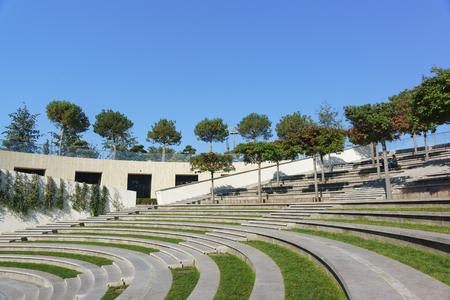 Krasnodar, Russia-October 19, 2018: Amphitheatre in the new modern city Park Krasnodar, built at the...