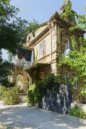Evpatoria, Crimea, Russia-September 8, 2019: Luxury Villa on Duvanovskaya street, 17 in the resort townのeditorial素材