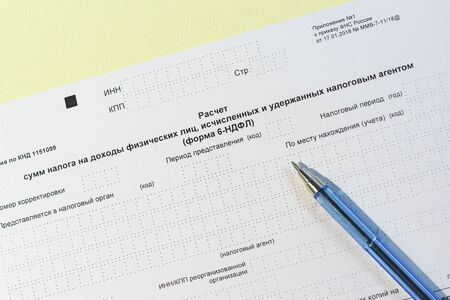 Russian accounting statements - form 6-personal income tax. Russian text  Calculation of personal...