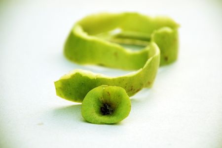 Fresh green apple peelの写真素材