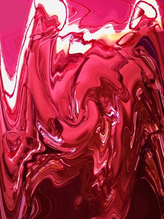 Pink liquid metallic paint waves abstract background の写真素材