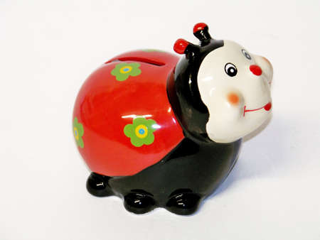 Colorful ladybug moneyboxの写真素材