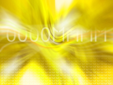 Om, 0, 1, computing, binary system, yellow, luminous backgroundの写真素材