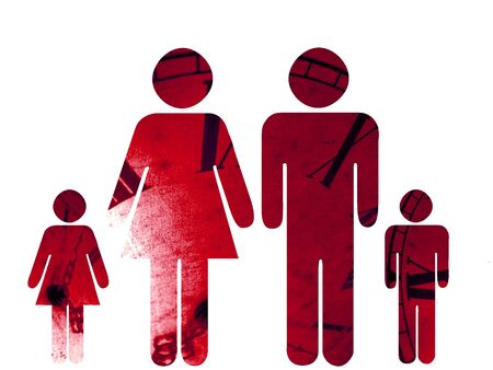 Family pay attention to the time past, conceptual imageの写真素材