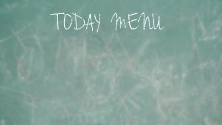 Today menu space for text on a green blackboard written with chalkの写真素材