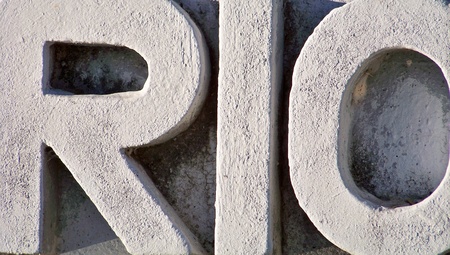 Word rio in 3d letters, river or smile in spanish