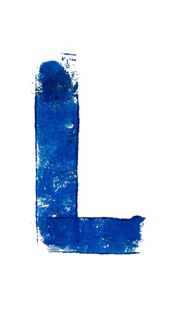 L character painting on whiteの写真素材
