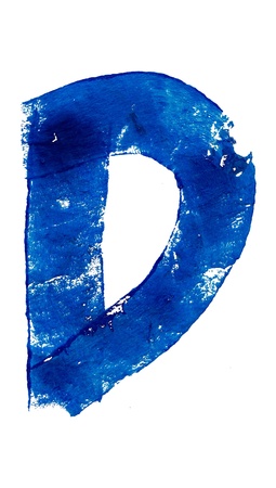 D blue letter typography on whiteの写真素材