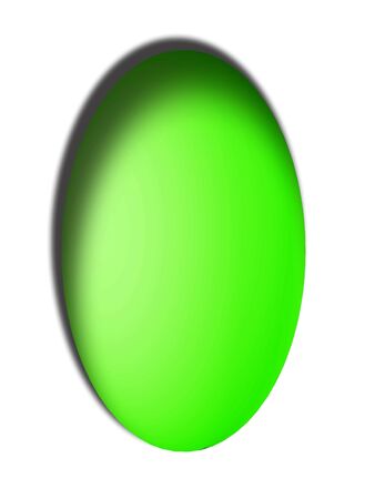 Intende light green egg button in vertical white backgroundの写真素材