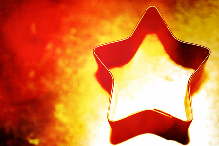 Gold star for Christmas backgroundの写真素材