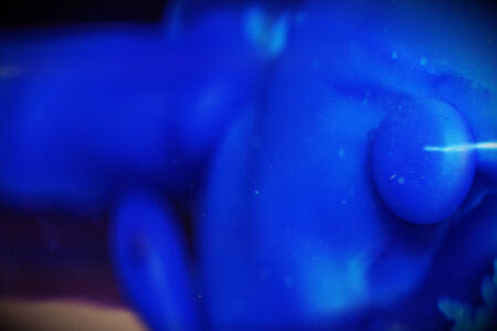 Blue liquid bubbles abstact background