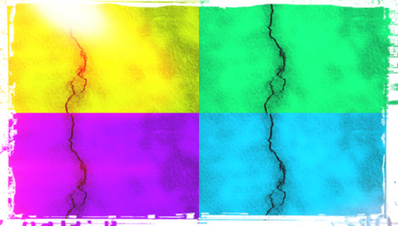 Cracks on set of four colorful abstract backgroundsの写真素材