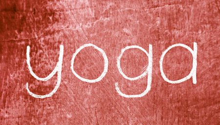 Yoga word of chalk on grunge backgroundの写真素材