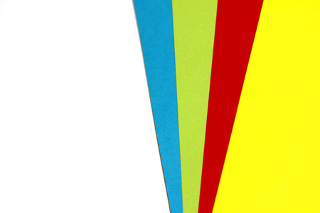 Colorful papers palette to choose isolated on white abstract backgroundの写真素材