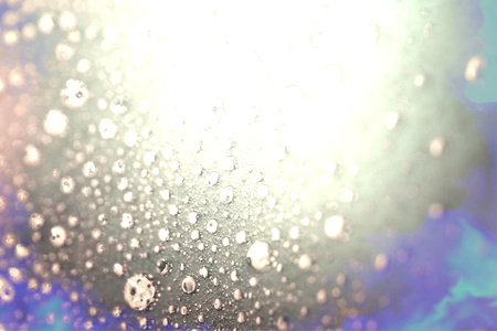 White light in water circular bubbles abstract background