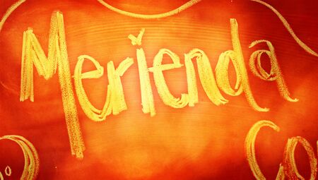 Tea time vintage word close up in orangeの写真素材