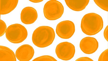 Oranges circular pattern illustration on white backgroundの写真素材