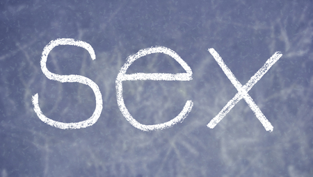 Sex handwritten word on class blackboardの写真素材