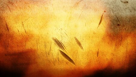 Orange stained metal abstract backgroundの写真素材