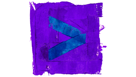 Forward arrow of blue and purple paint colors