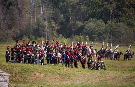 Borodino village, Moscow region/Russia - 02.09.2018: The reconstruction of the Battle of Borodino in...